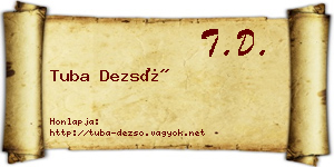 Tuba Dezső névjegykártya